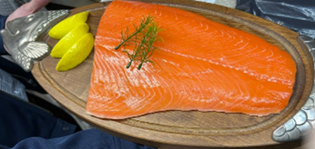 Hyper-Realistic Salmon Fillet with Lemon & Dill Replica